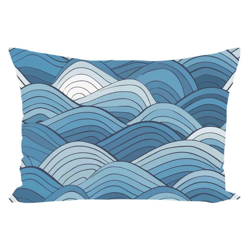 Blue Scale Wave Throw Pillows