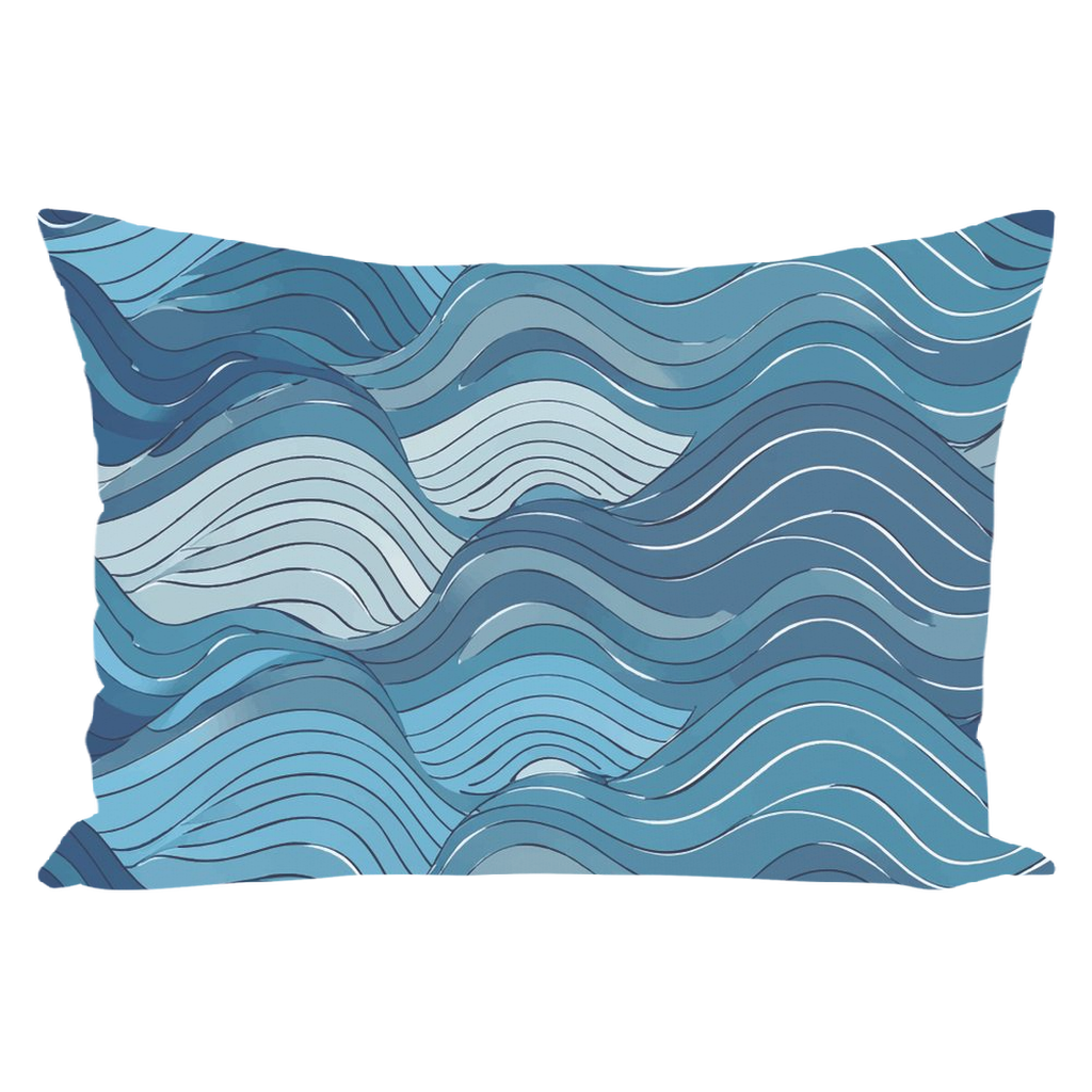 Blue Wave Throw Pillows