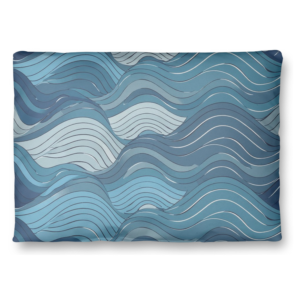 Blue Wave Throw Pillows