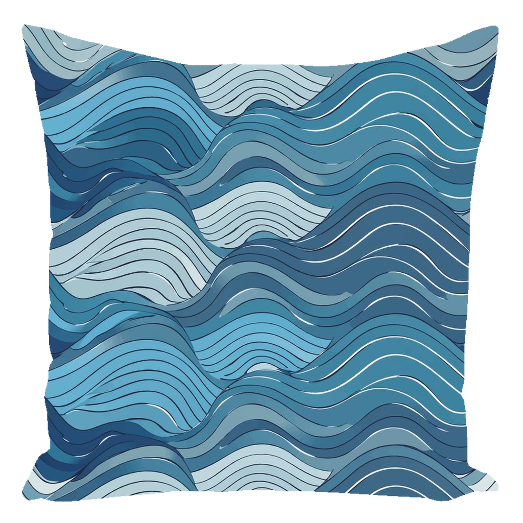 Blue Wave Throw Pillows