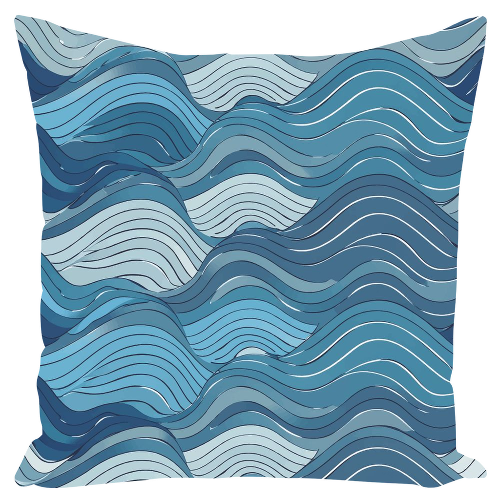 Blue Wave Throw Pillows