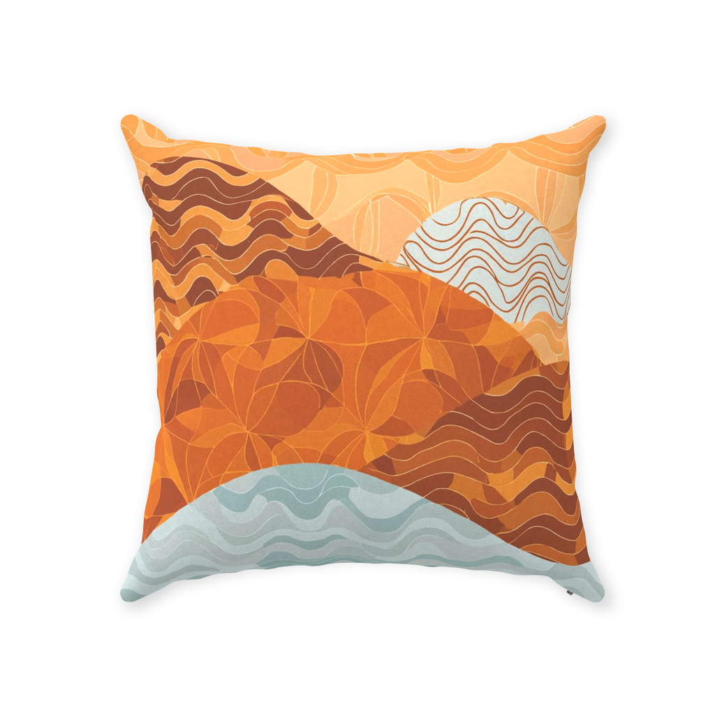 Sunset Mountains Throw Pillows