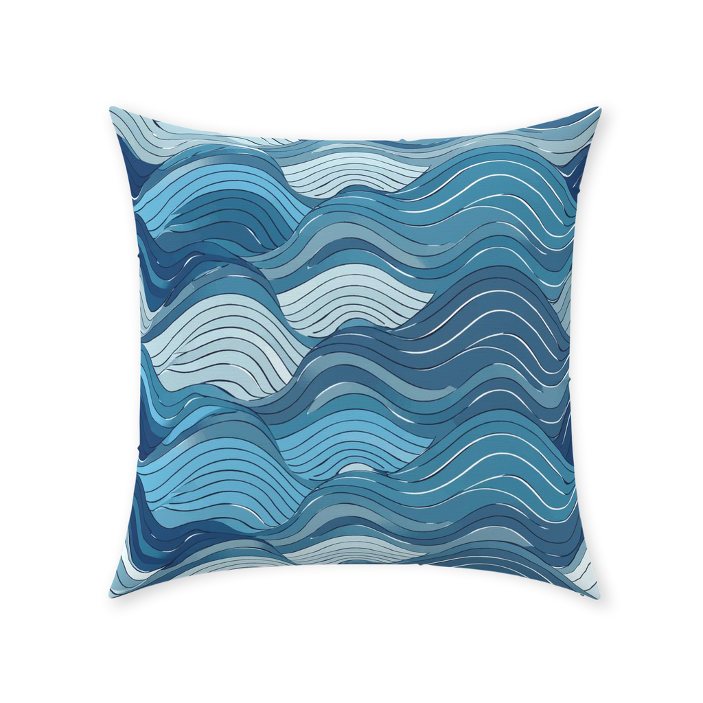 Blue Wave Throw Pillows