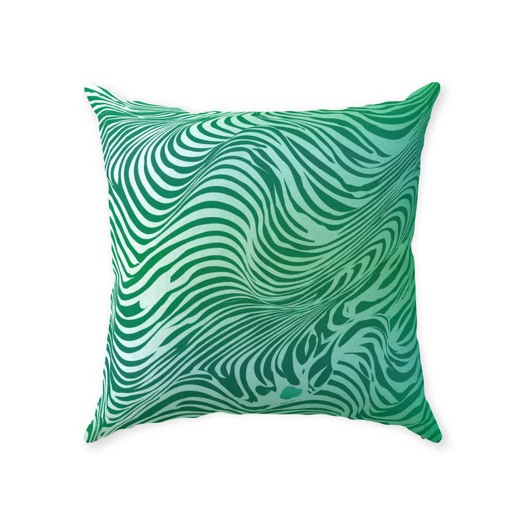Green Zebra Throw Pillows