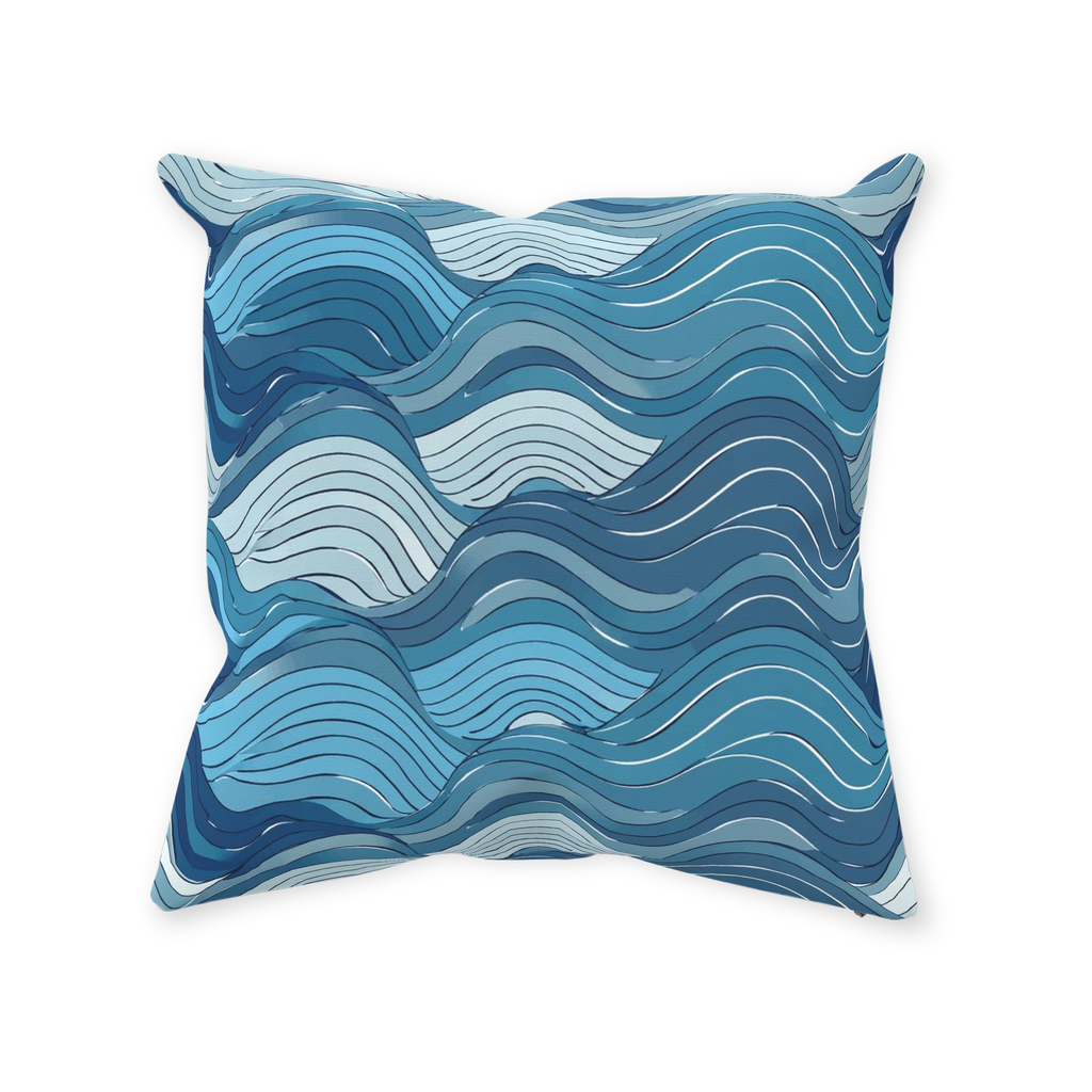 Blue Wave Throw Pillows