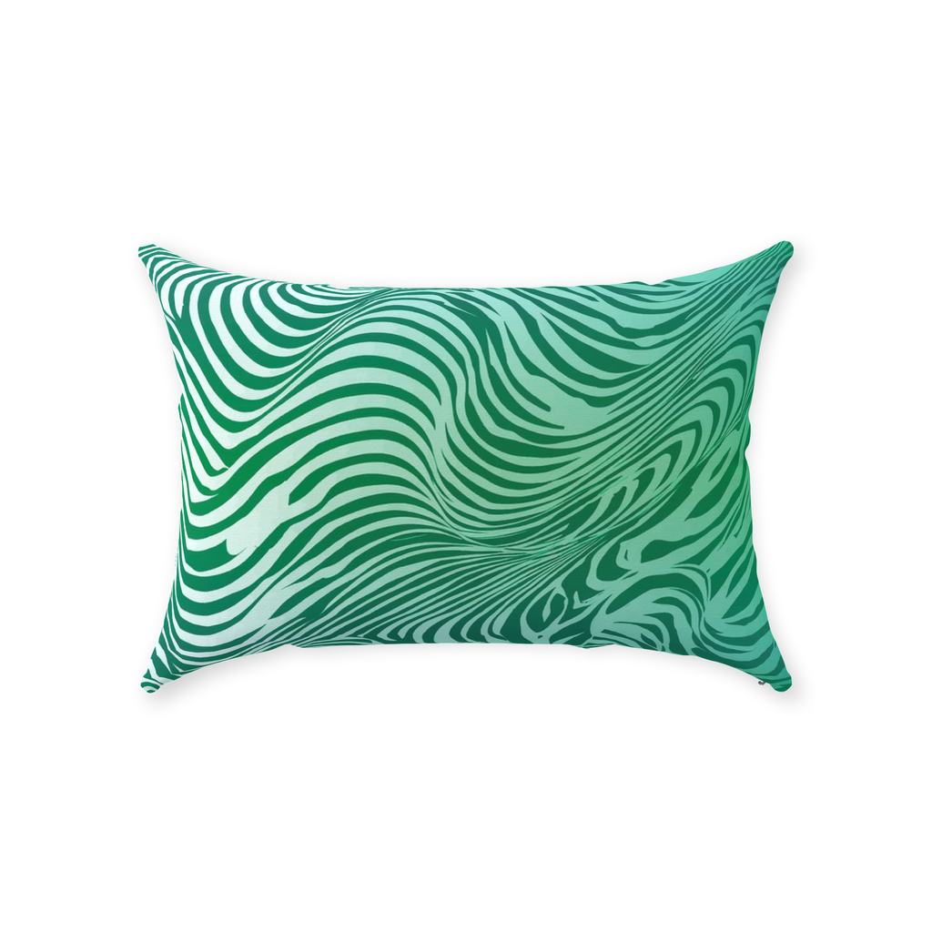 Green Zebra Throw Pillows