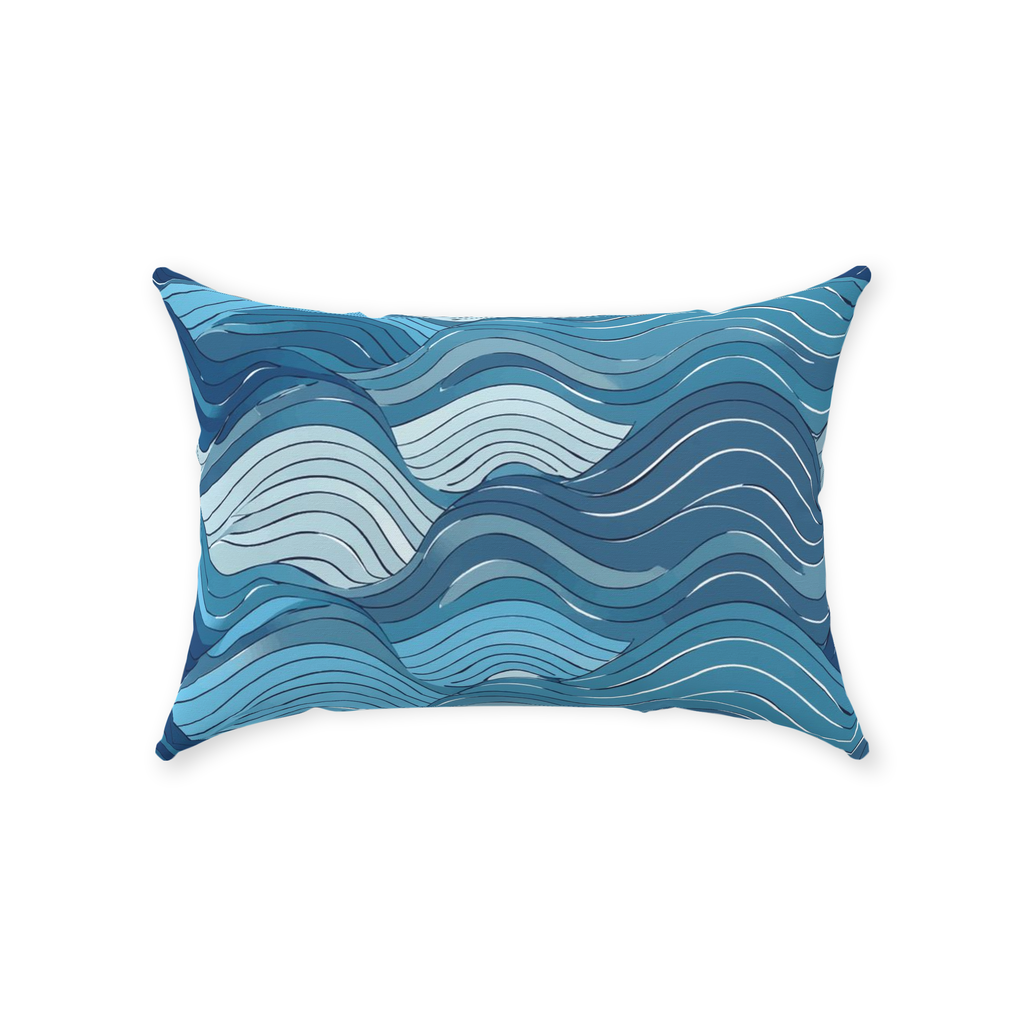 Blue Wave Throw Pillows