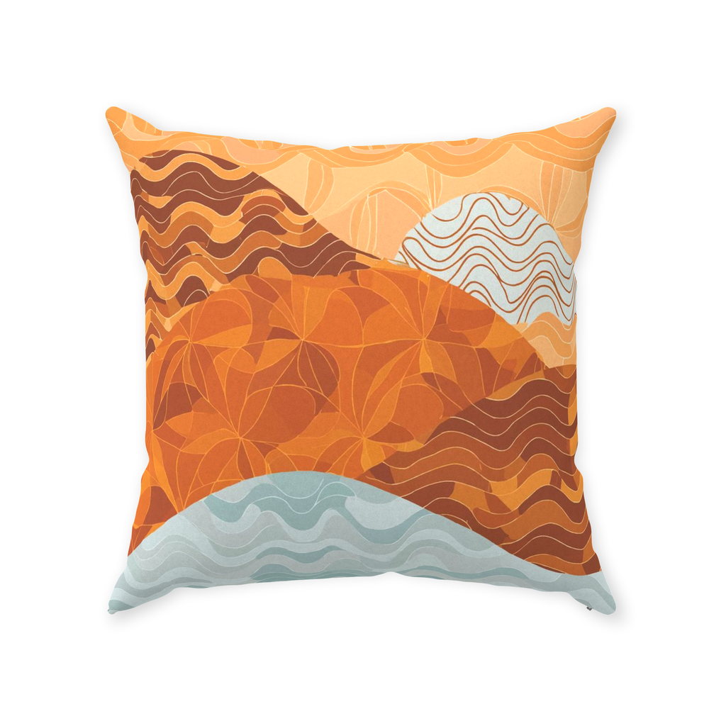 Sunset Mountains Throw Pillows