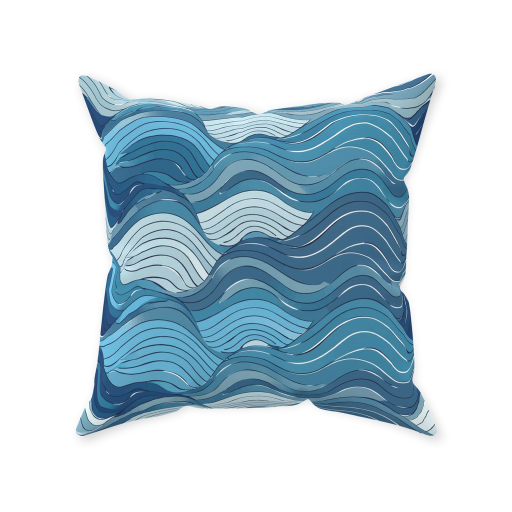 Blue Wave Throw Pillows