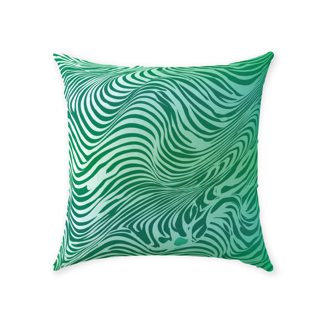 Green Zebra Throw Pillows