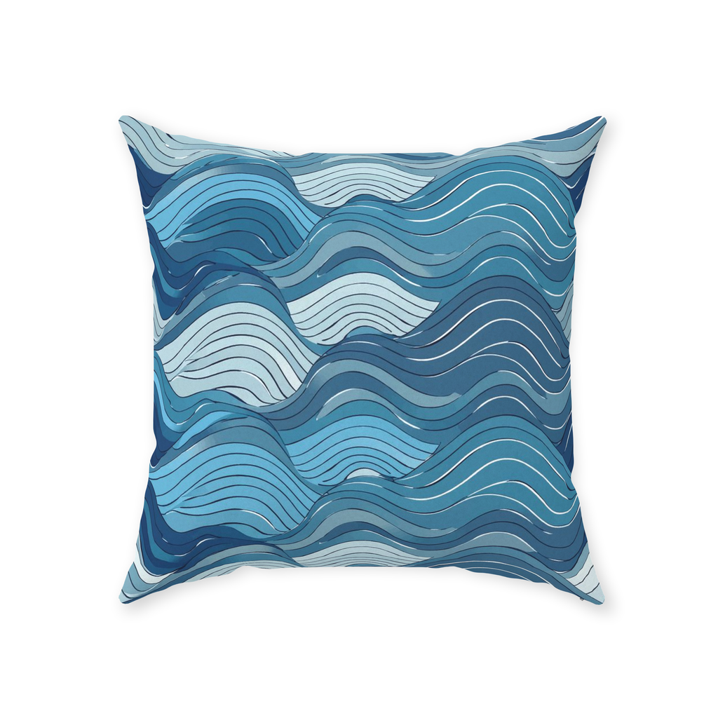 Blue Wave Throw Pillows