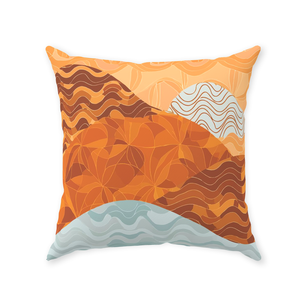 Sunset Mountains Throw Pillows