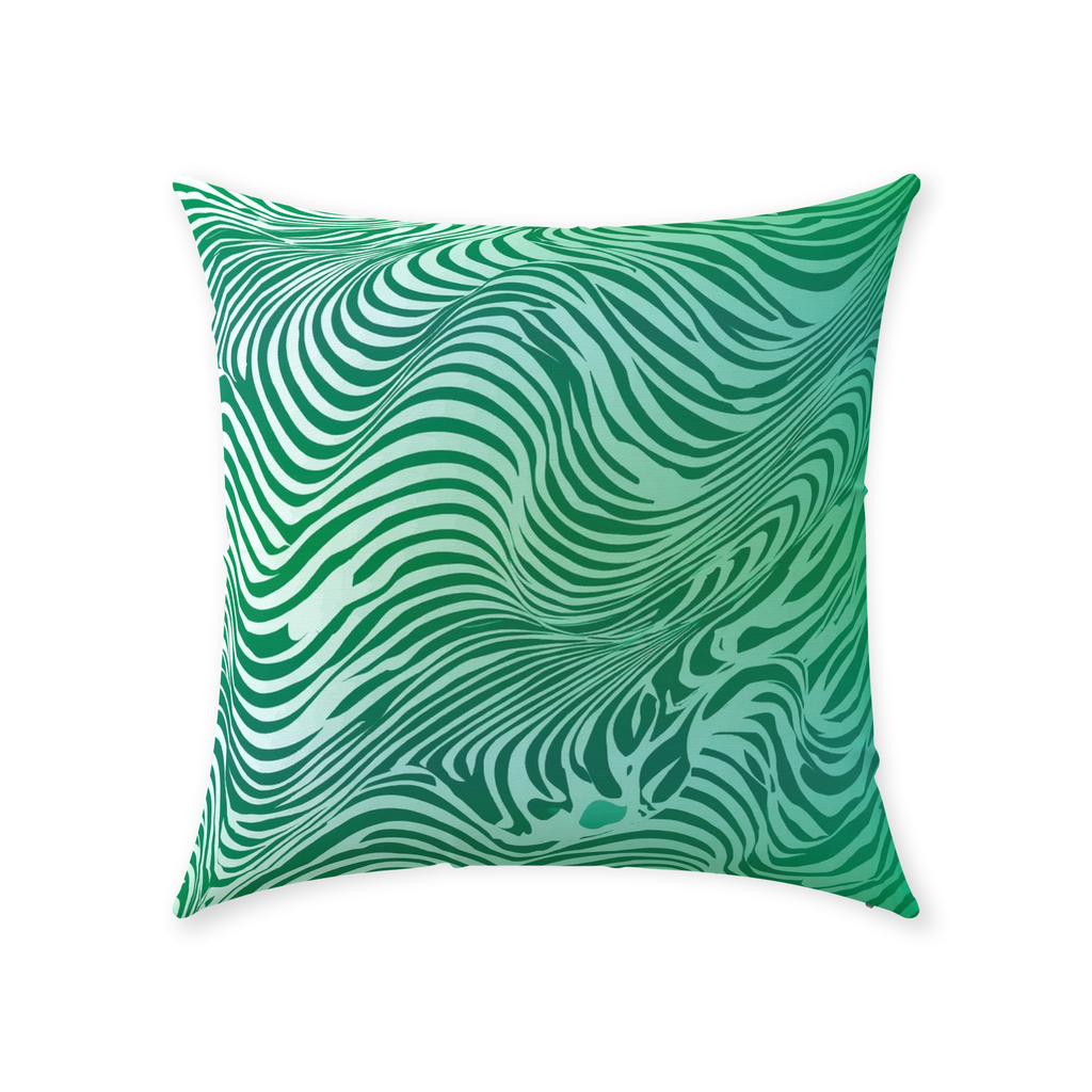 Green Zebra Throw Pillows