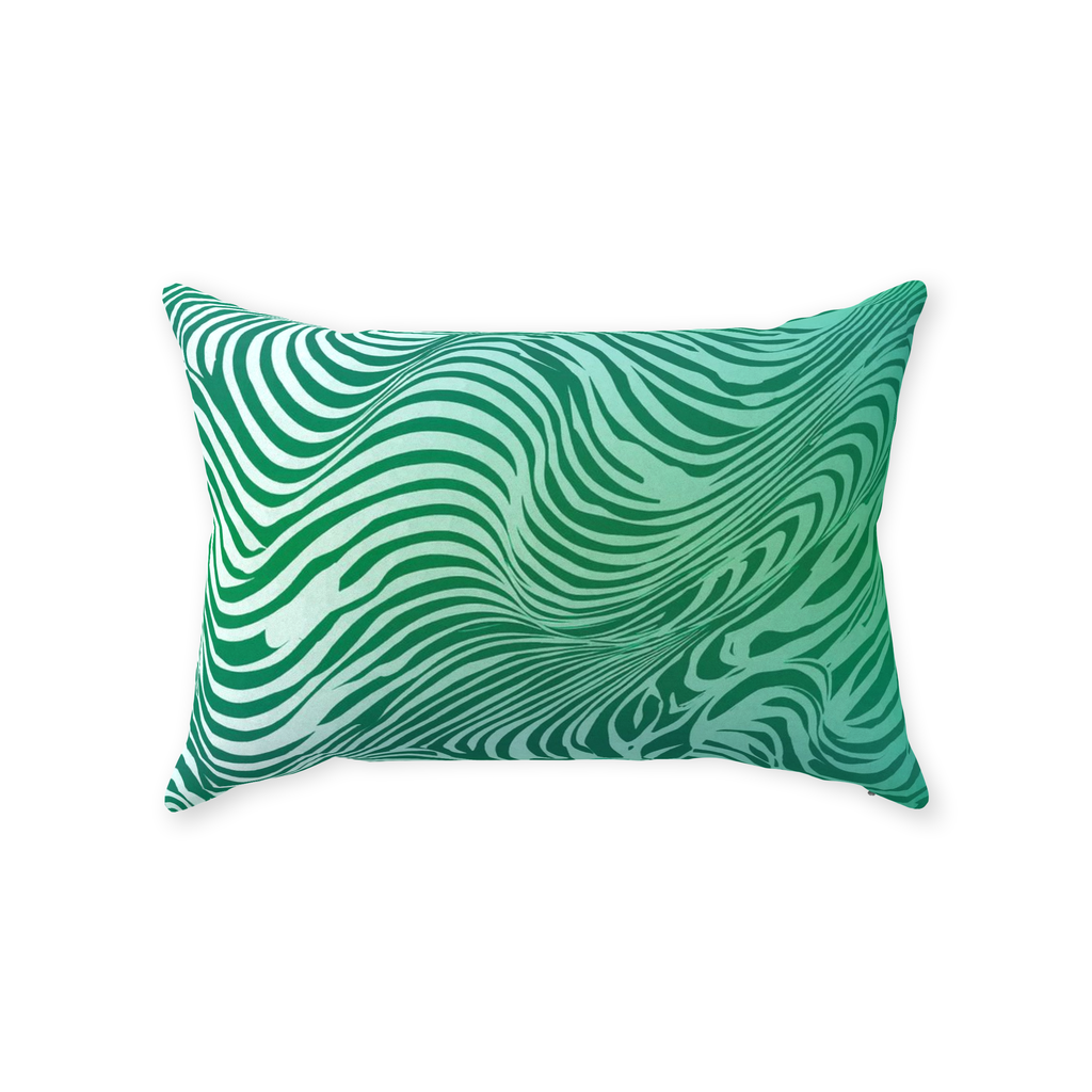 Green Zebra Throw Pillows