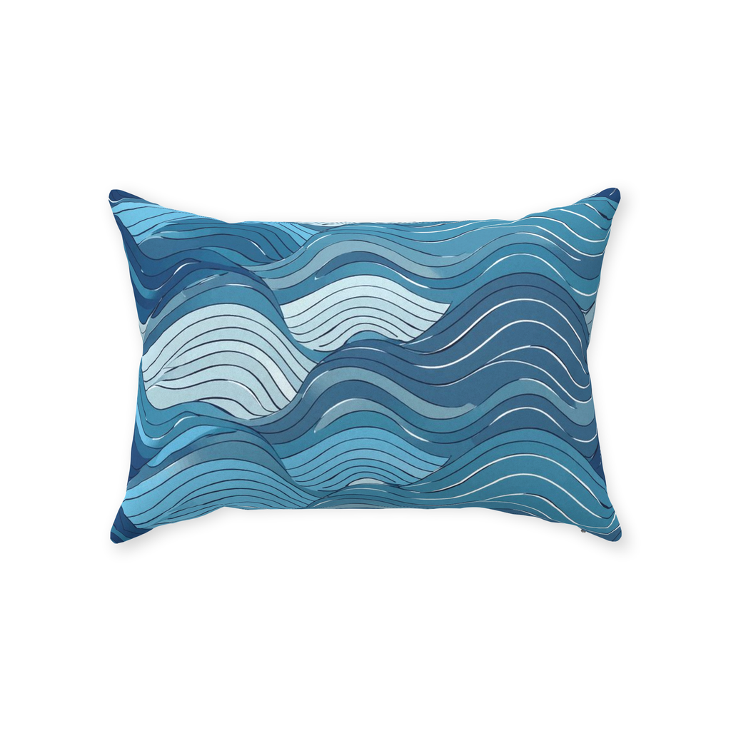 Blue Wave Throw Pillows