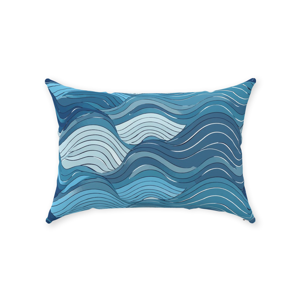 Blue Wave Throw Pillows