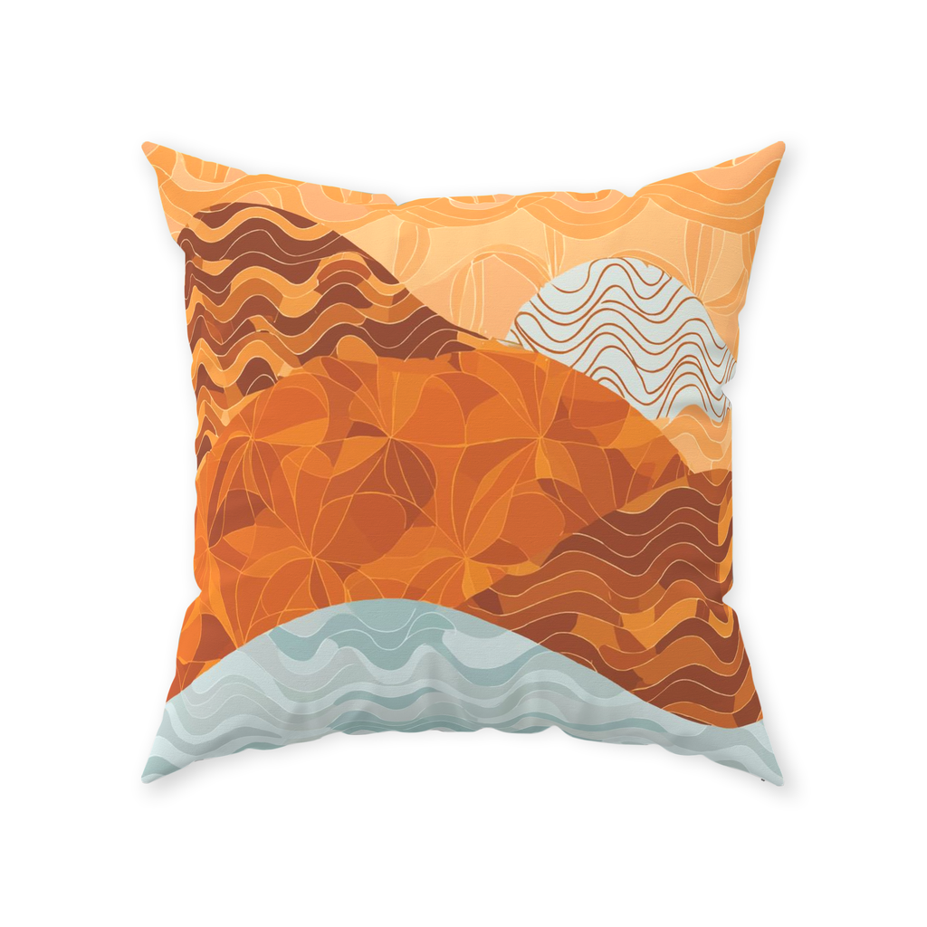 Sunset Mountains Throw Pillows