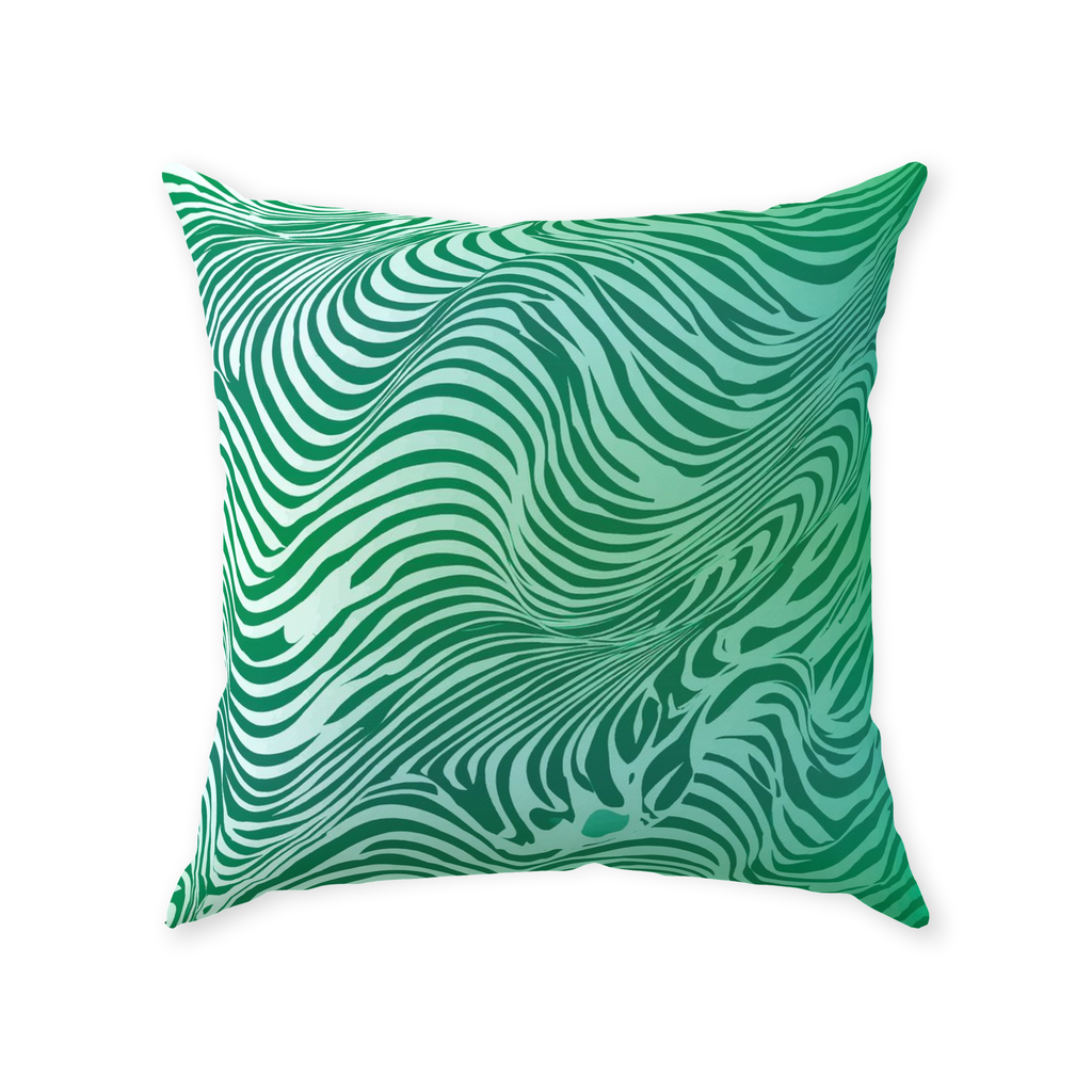 Green Zebra Throw Pillows
