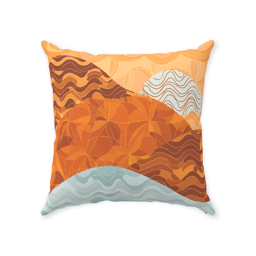 Sunset Mountains Throw Pillows