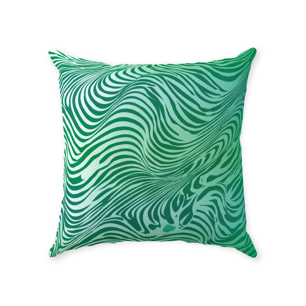 Green Zebra Throw Pillows