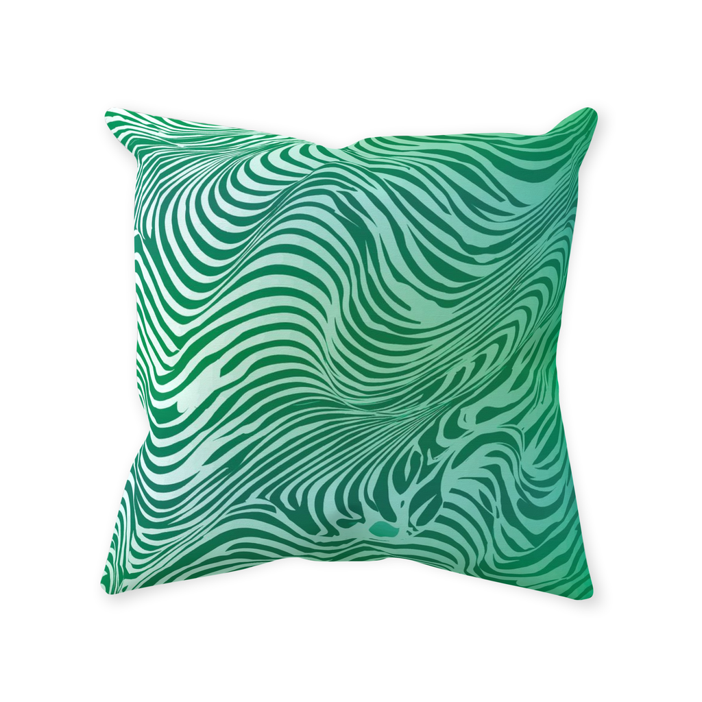 Green Zebra Throw Pillows