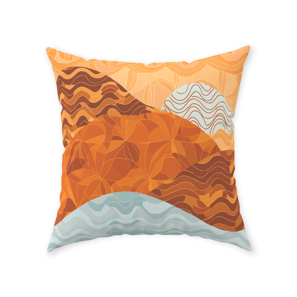 Sunset Mountains Throw Pillows