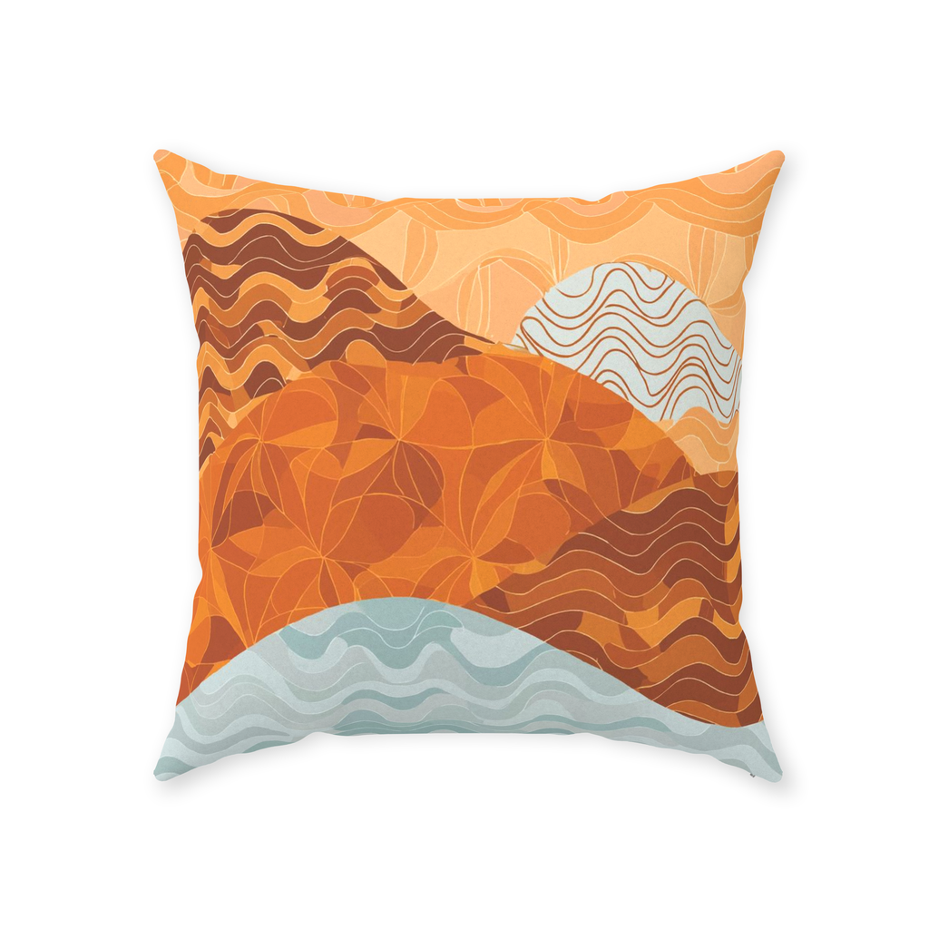 Sunset Mountains Throw Pillows