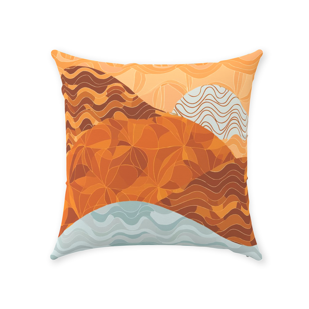 Sunset Mountains Throw Pillows