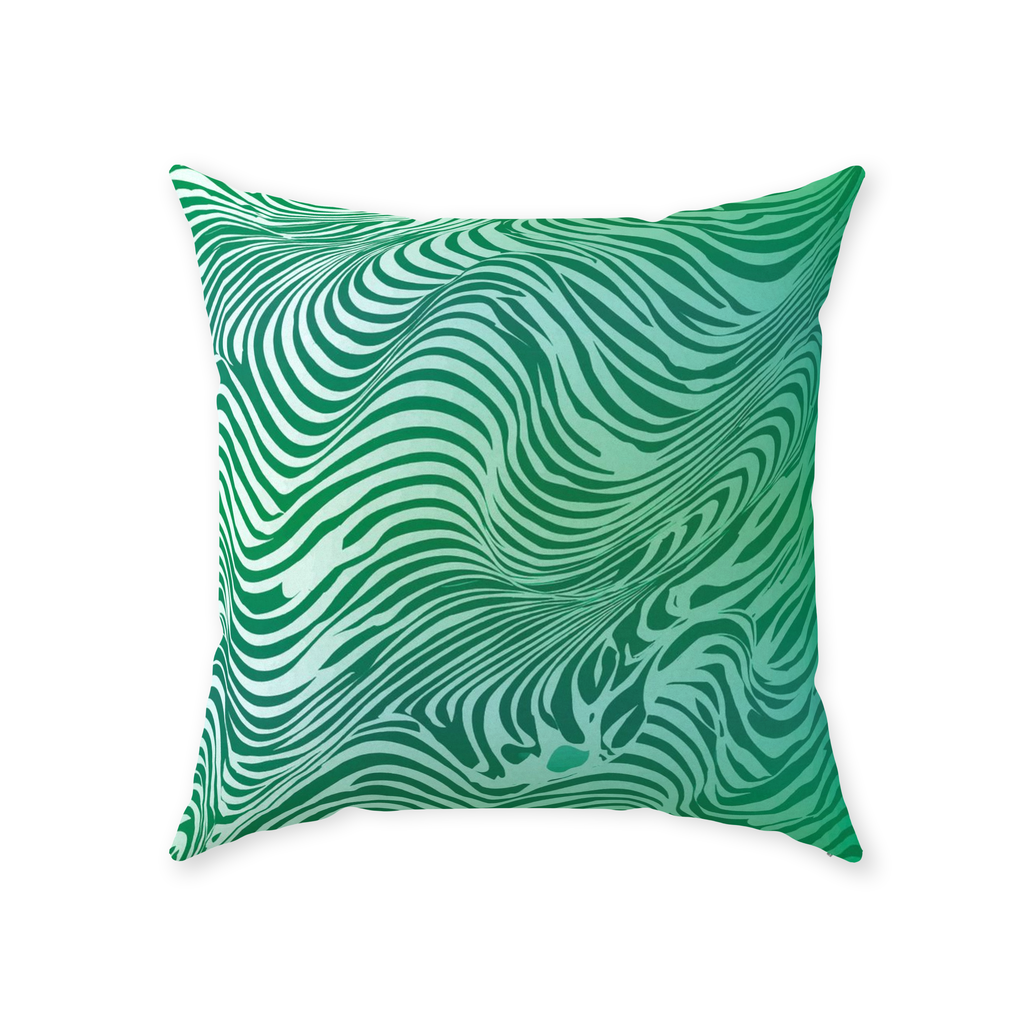 Green Zebra Throw Pillows