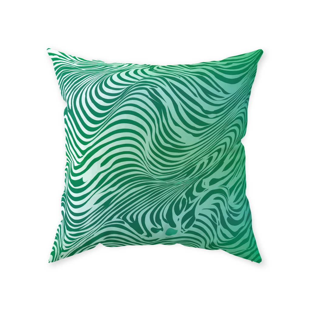 Green Zebra Throw Pillows