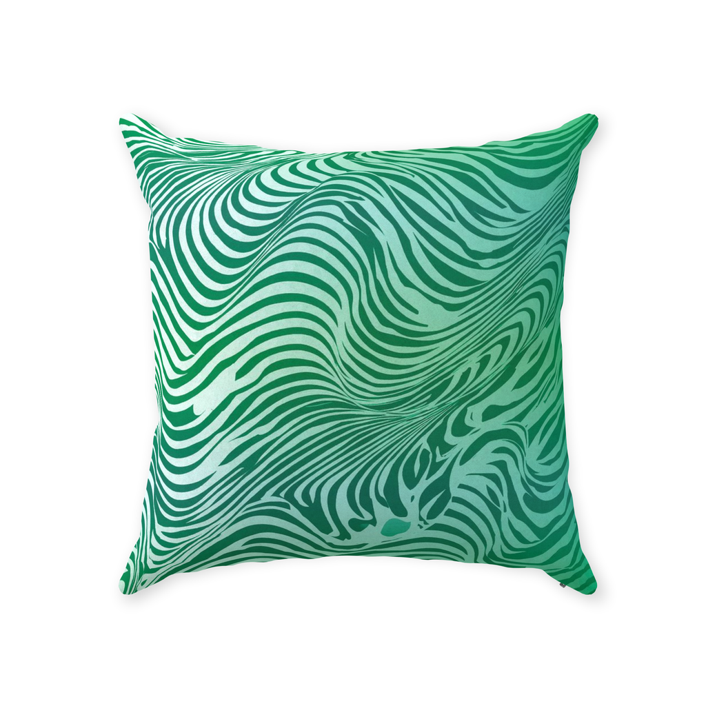 Green Zebra Throw Pillows