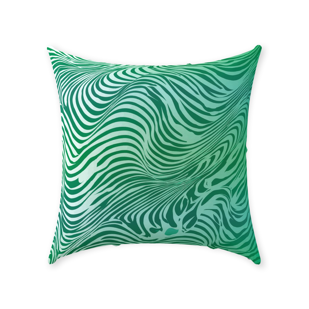 Green Zebra Throw Pillows