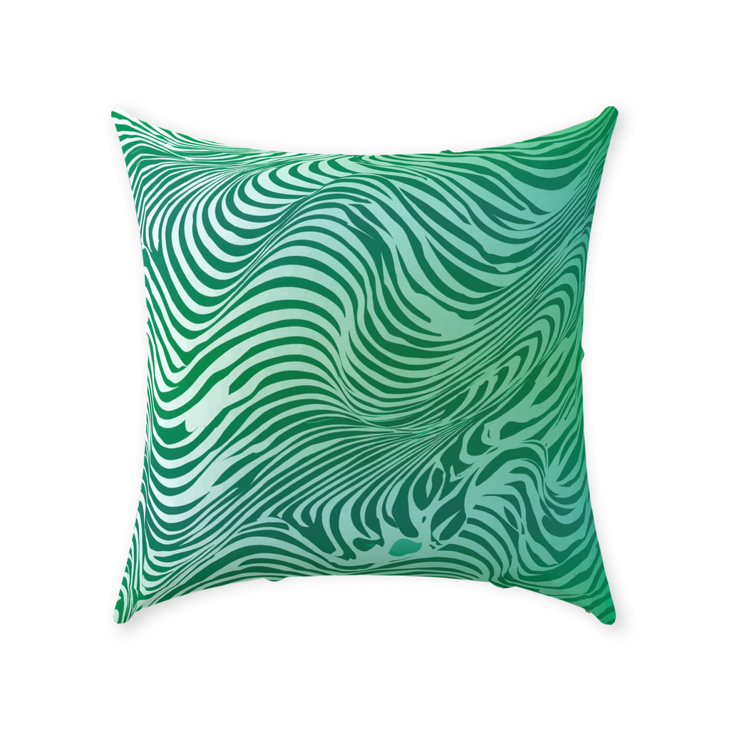 Green Zebra Throw Pillows