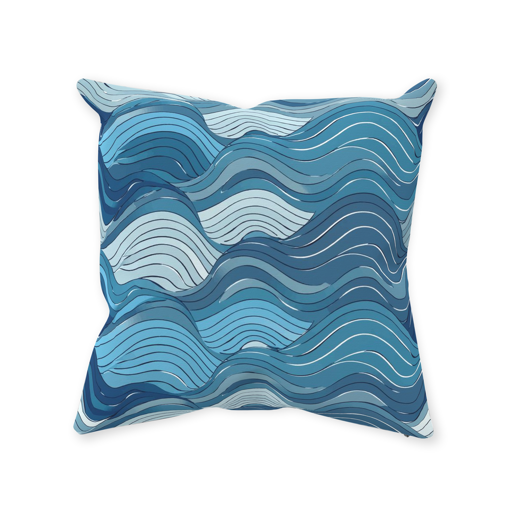 Blue Wave Throw Pillows