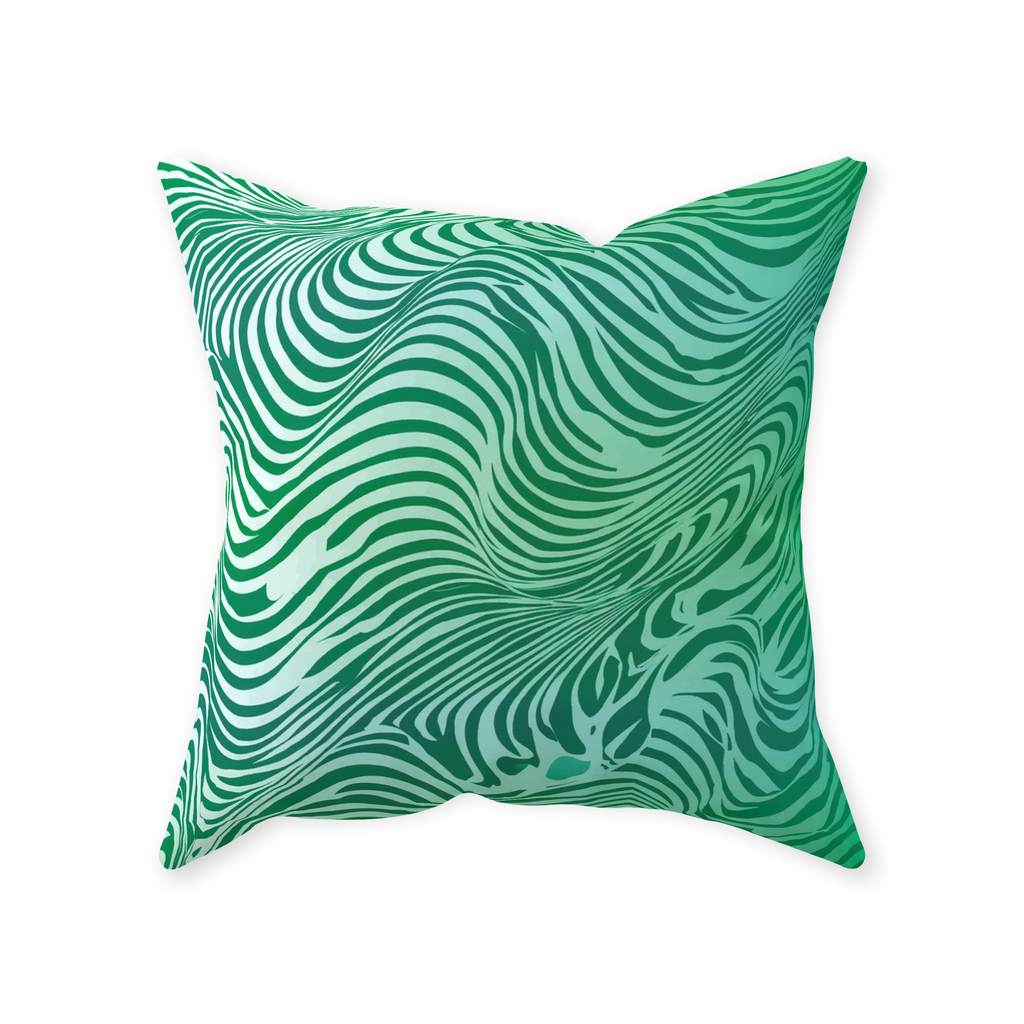Green Zebra Throw Pillows
