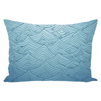 Blue Fainted Wave Throw Pillows