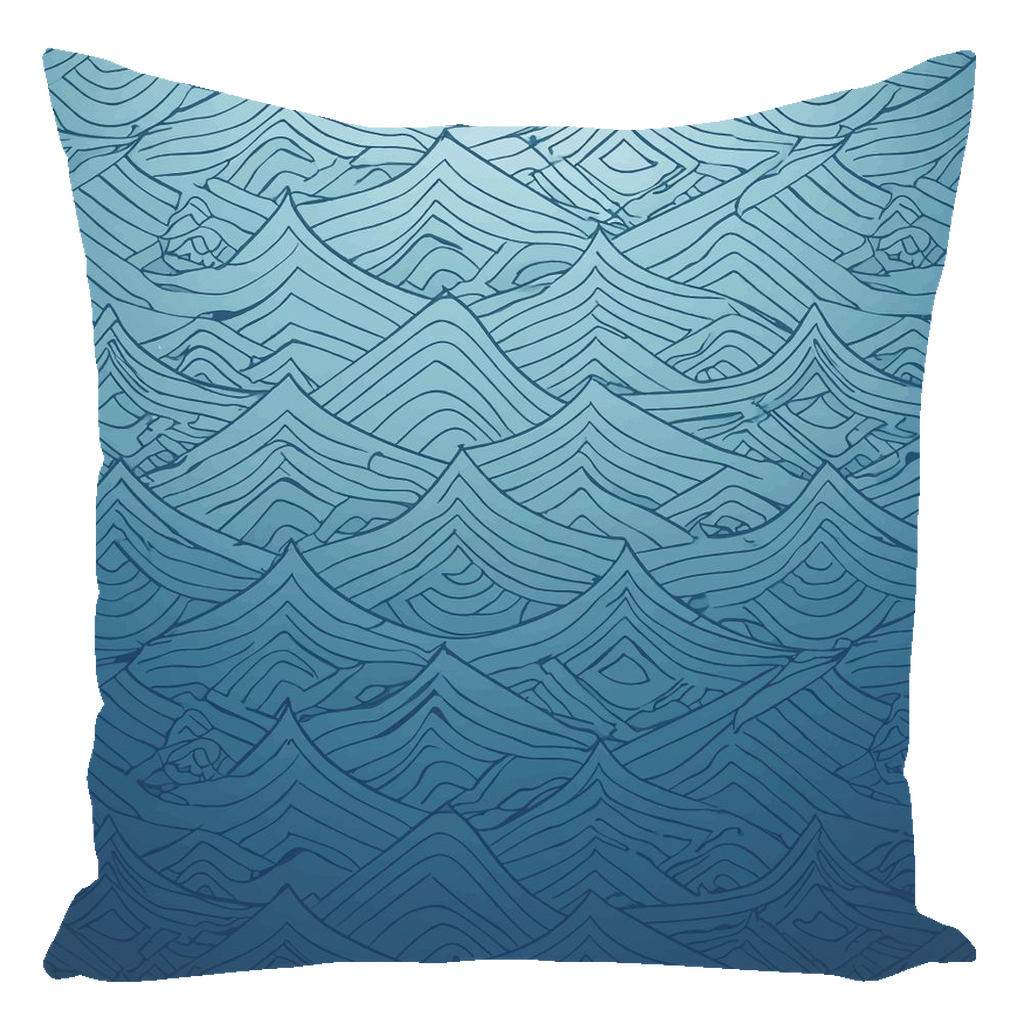 Blue Fainted Wave Throw Pillows