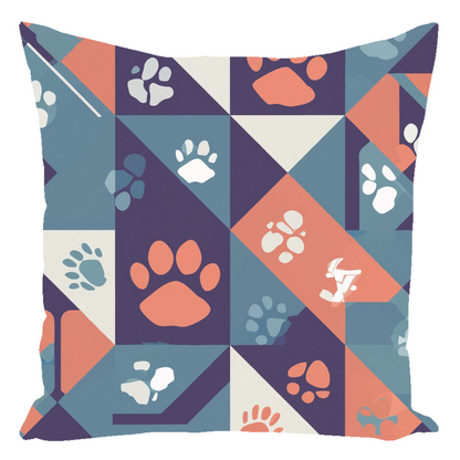 Abstract Paws Throw Pillows