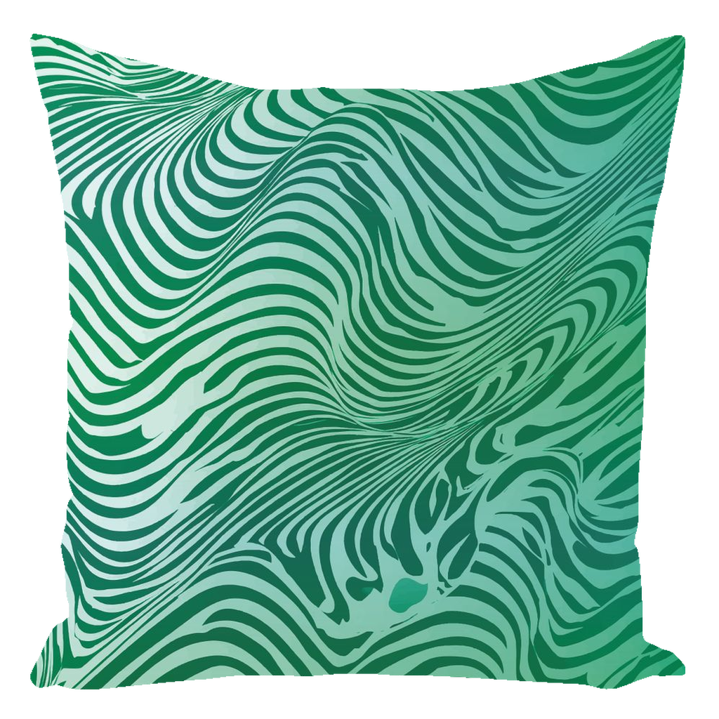 Green Zebra Throw Pillows