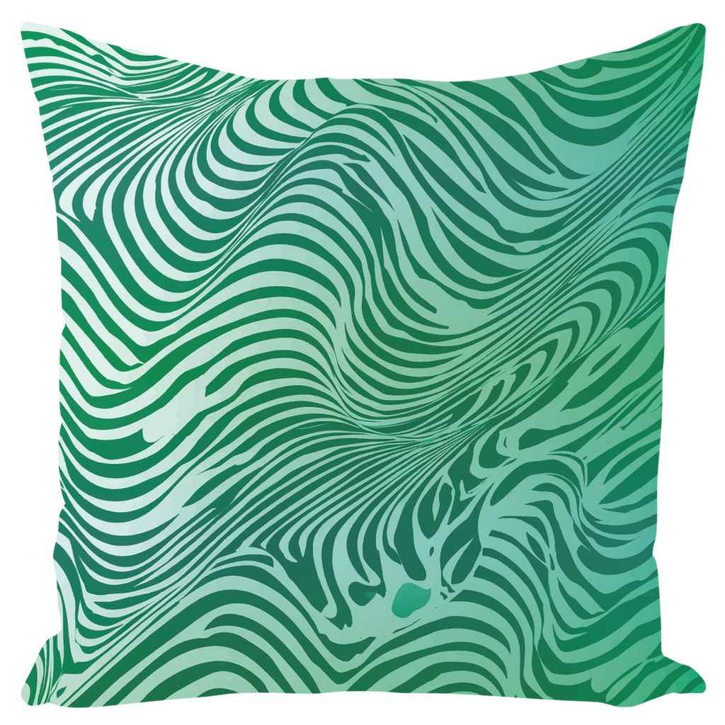 Green Zebra Throw Pillows