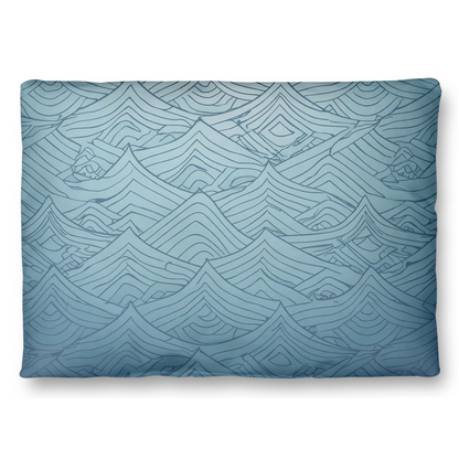 Blue Fainted Wave Throw Pillows