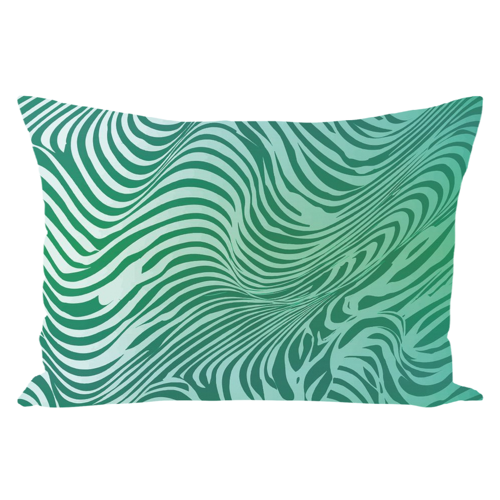 Green Zebra Throw Pillows