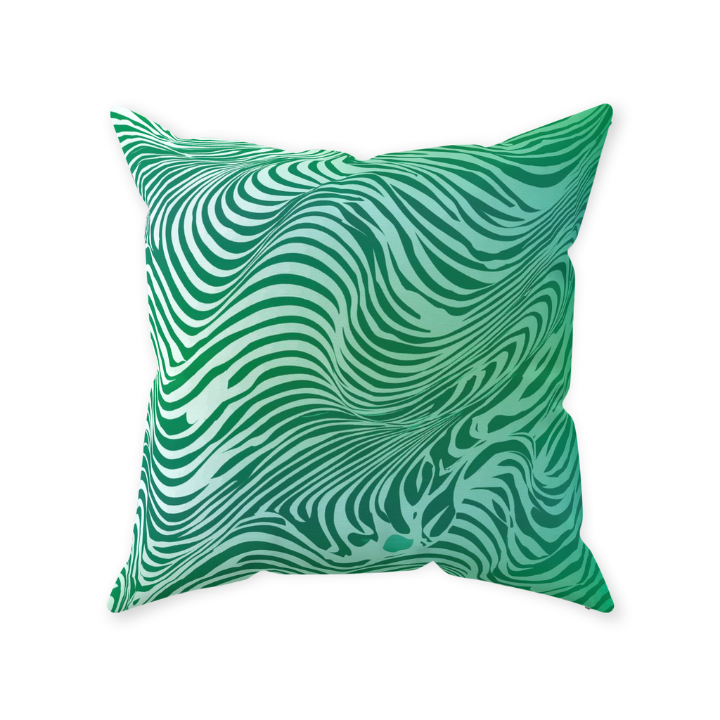 Green Zebra Throw Pillows