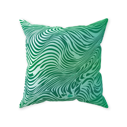 Green Zebra Throw Pillows