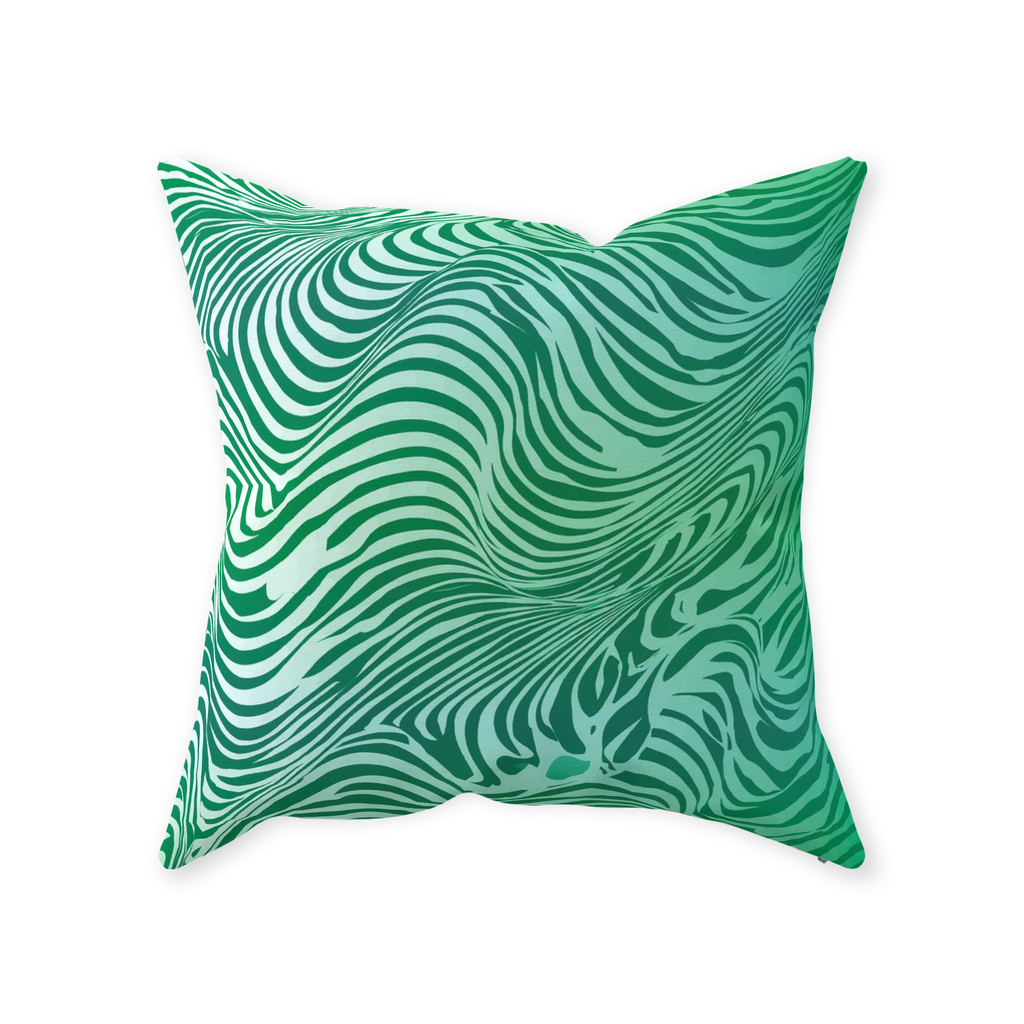 Green Zebra Throw Pillows