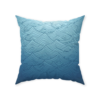 Blue Fainted Wave Throw Pillows