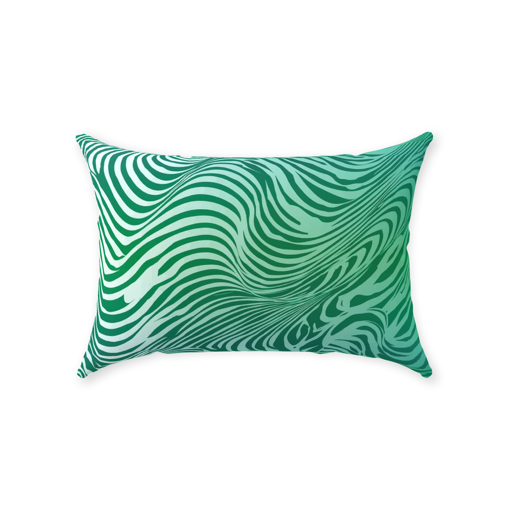 Green Zebra Throw Pillows