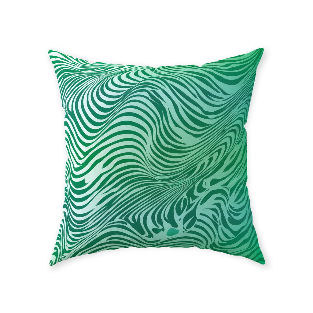 Green Zebra Throw Pillows