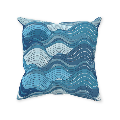 Blue Wave Throw Pillows