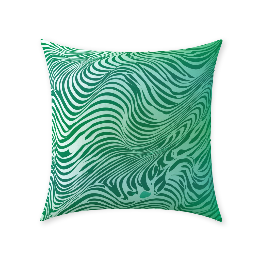 Green Zebra Throw Pillows